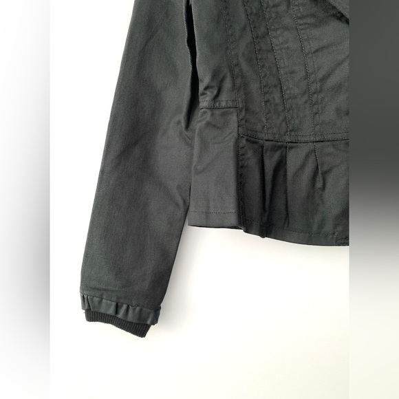 ❗️CLEAROUT❗️ LIKE-NEW! ONLY VINTAGE coated denim puff sleeve ROCK GLAM BLAZER - Picture 3 of 8